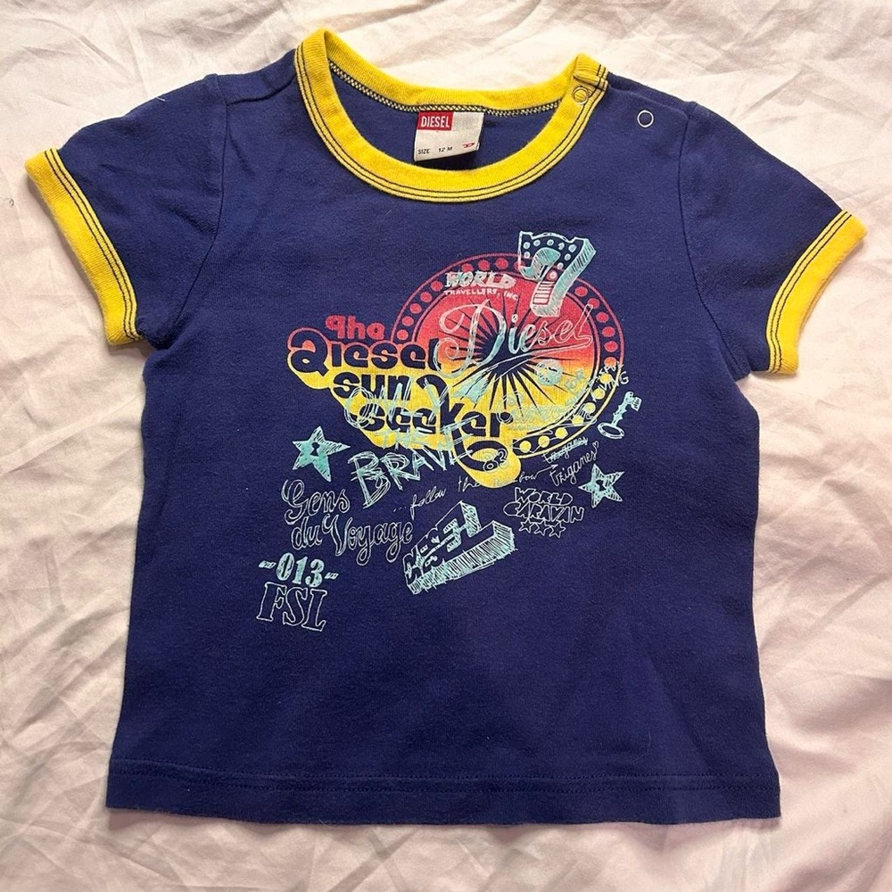 DIESEL SUN SEAKER 7 12 M BABY TODDLER RINGER TEE